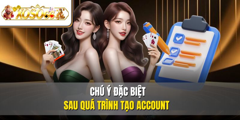 Chú ý đặc biệt sau quá trình tạo account 